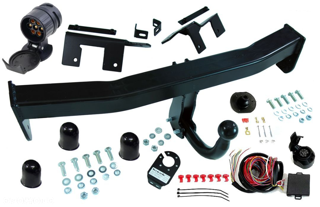 VOLKSWAGEN VW CADDY 3+4 hak holowniczy + MODUŁ + WIĄZKA + GNIAZDO 13PIN + ADAPTER 13/7P - 4