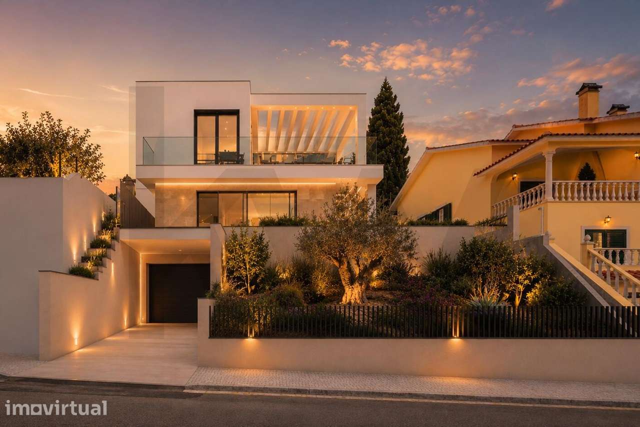 Moradia T4 Nova com Piscina, Rooftop com Vista Rio e Garagem para 4 Ca - Grande imagem: 3/60
