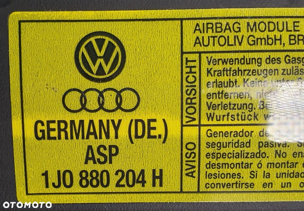 PODUSZKA AIRBAG AIR BAG PASAŻERA VW GOLF IV 1J0880204H - 3