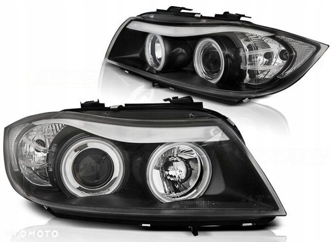 Reflektory Lampy kpl Diody Soczewka Czarne Black Bmw 3 e90 e91 2004-2008 - 1