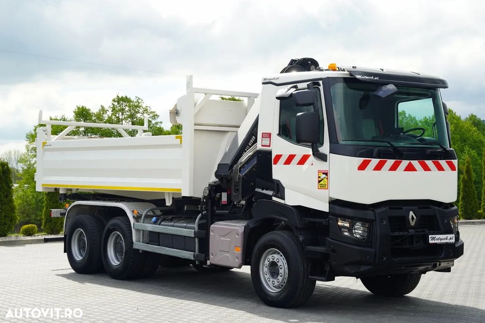 Renault K 380 / 6x4 / BASCUNĂ CU 2 LATE / BASCUNĂ HIDRAULICĂ + HIAB 211 EP-4 HDS / TELECOMANDĂ / CUPĂ / EURO 6 - 15