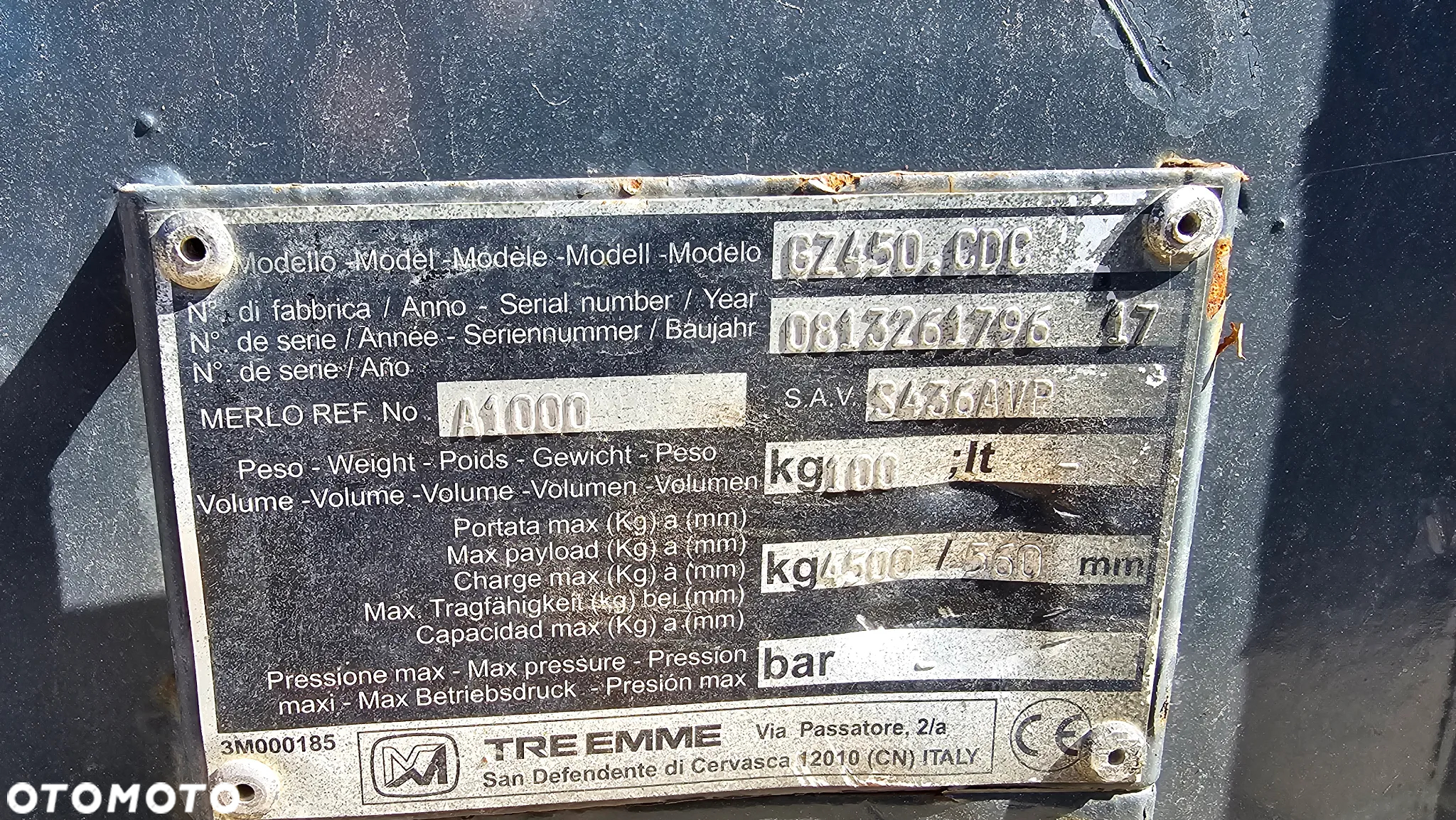 Hak załadunkowy Merlo A1000 #51 - 3