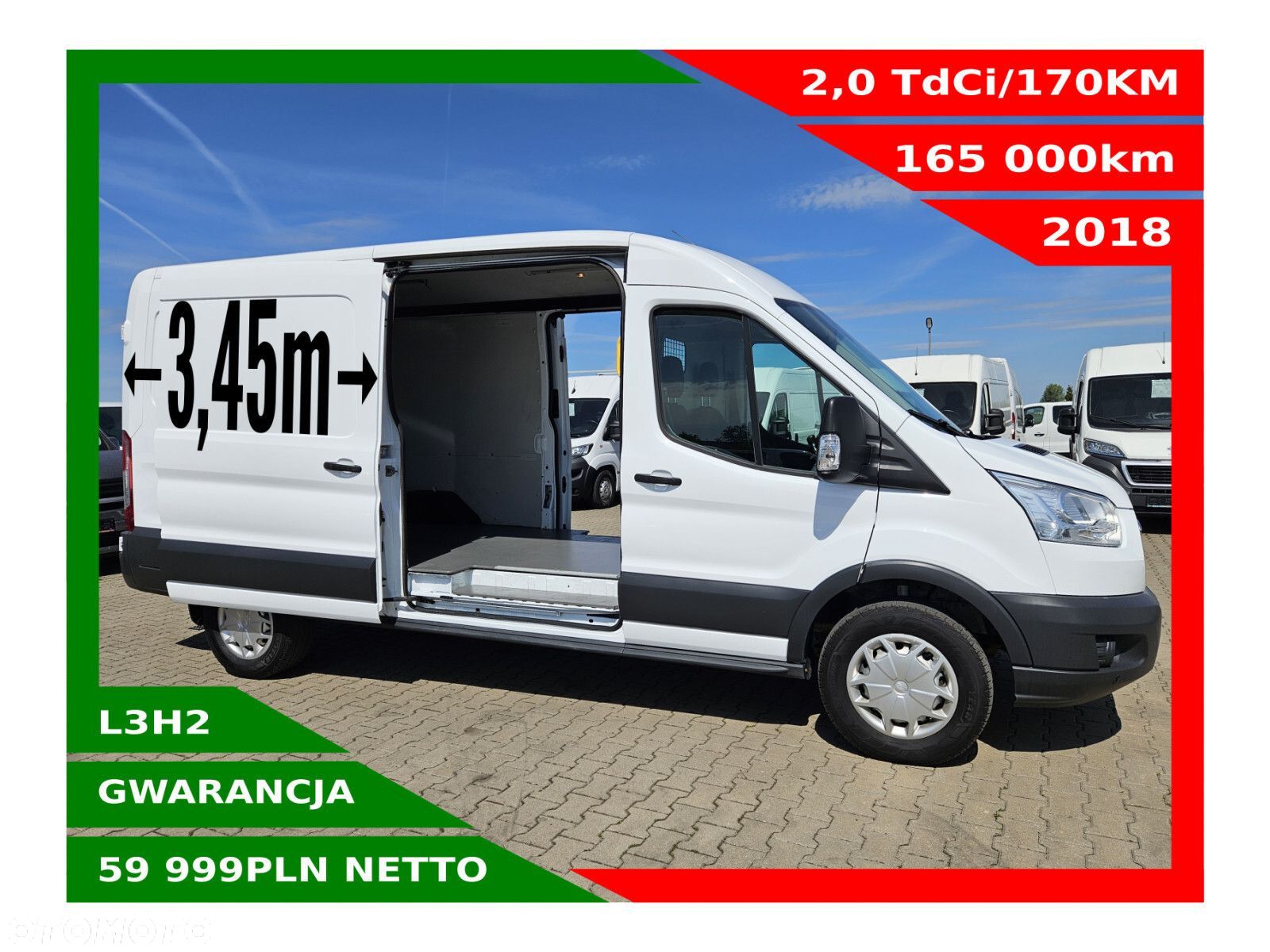Ford transit L3H2 *59999zł NETTO* 2,0TdCi/170KM - 1