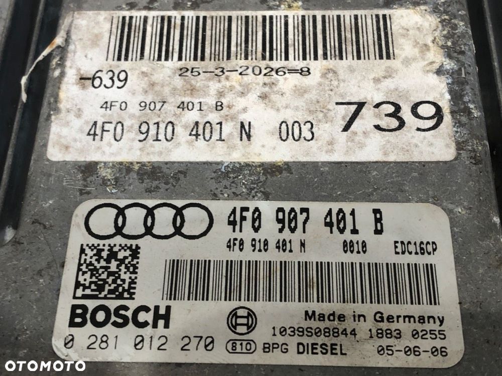 KOMPUTER SILNIKA  AUDI A6 C6 Avant (4F5) 2004 - 2011 3.0 TDI quattro 165 kW [225 KM] olej napędowy - 3