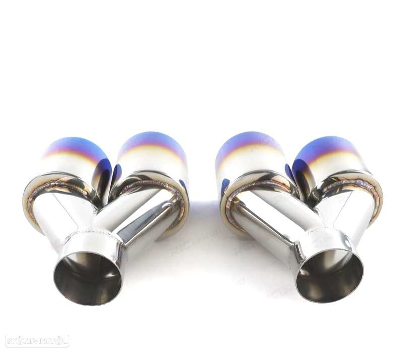 PONTEIRAS DE ESCAPE DUPLA UNIVERSAL 2 INOX TINANIO 89MM - 2