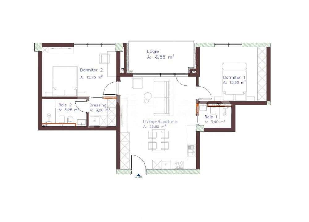 Apartament cu 3 camere bloc nou de vanzare in Centru — fotografia 1