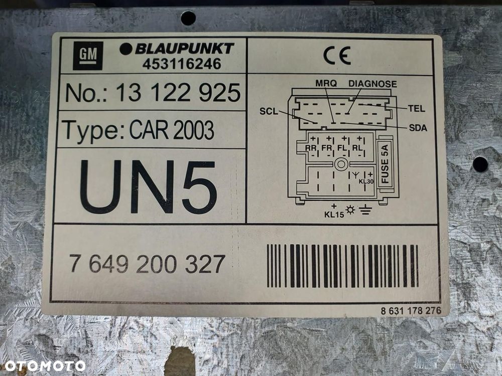 RADIO KASETA BLAUPUNKT OPEL CORSA C LIFT 13122925 - 7