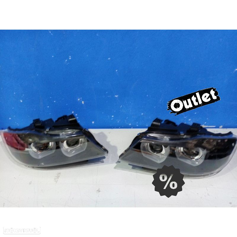 R014011C1 FARÓIS XENON OLHOS DE ANJO 3D PARA BMW SÉRIE 3 E90 E91 08-12 FUNDO NEG - 6