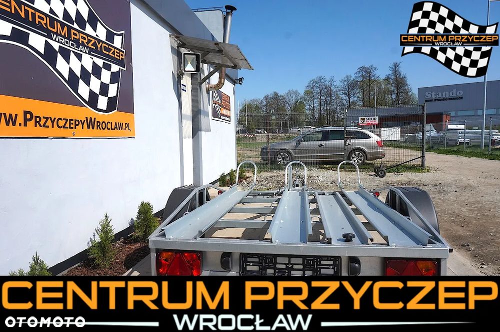 Inny OD RĘKI ! SOLIDNA I TRWAŁA PRZYCZEPA PODMOTOCYKLOWA / 3 RYNNY / DO 2 MOTOCYKLI / DMC 750kg / - 4