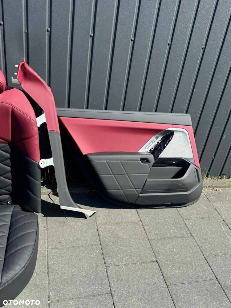 FOTELE TAPICERKA BMW 7 G70 SKÓRA VEGANZA CZARNO BORDOWA WIELOFUNKCYJNE - 9
