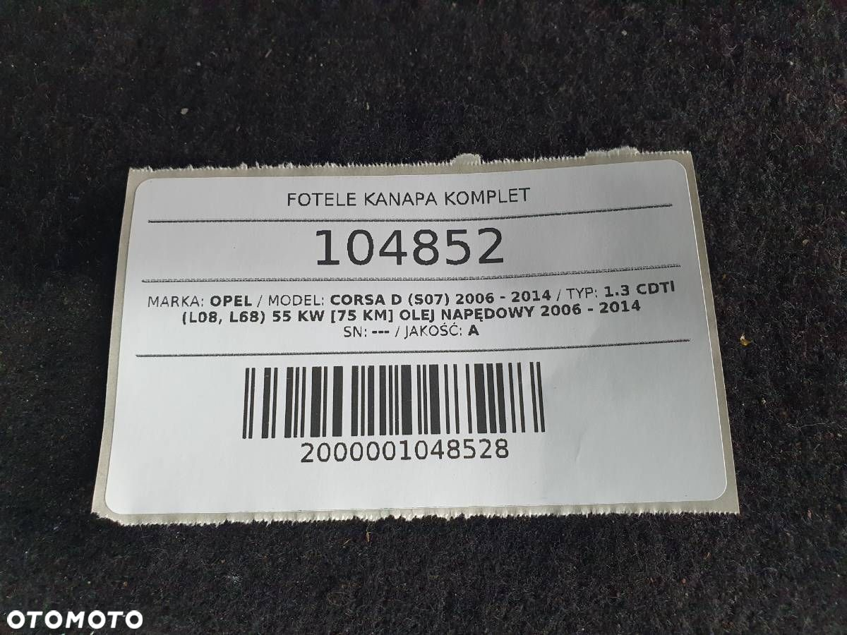 FOTELE KANAPA BOCZKI KOMPLET CORSA D 5 DRZWI EU - 2