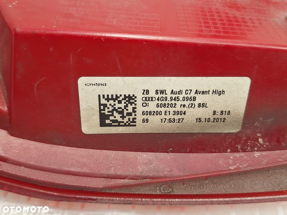 lampa tyl tylna prawa audi a6 c7 4g9  kombi avant 2011-  led 4g9945096b europa orginal demontaz - 5