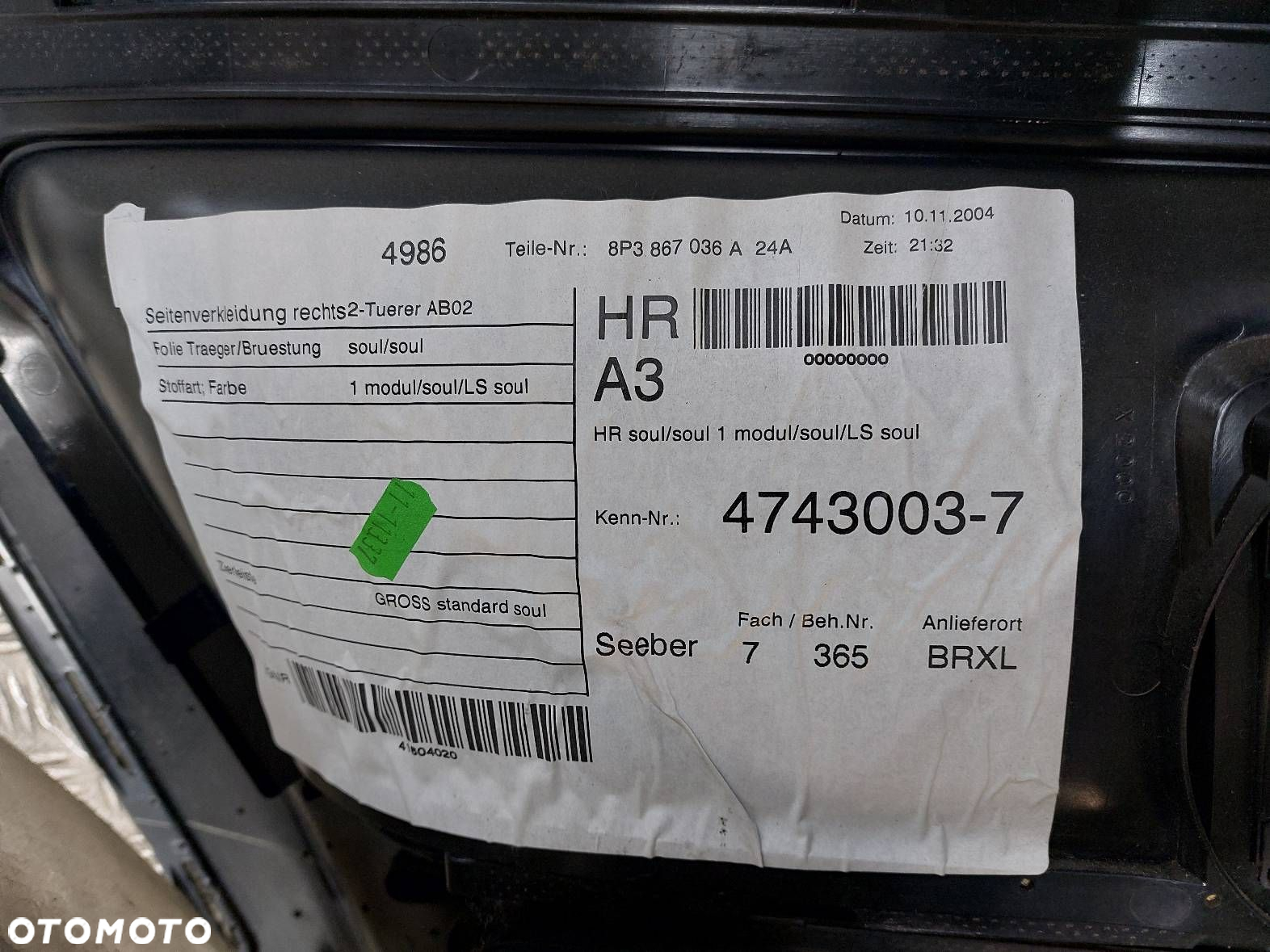 BOCZEK BOCZKI DRZWI KOMPLET AUDI A3 8P HB 3D - 12