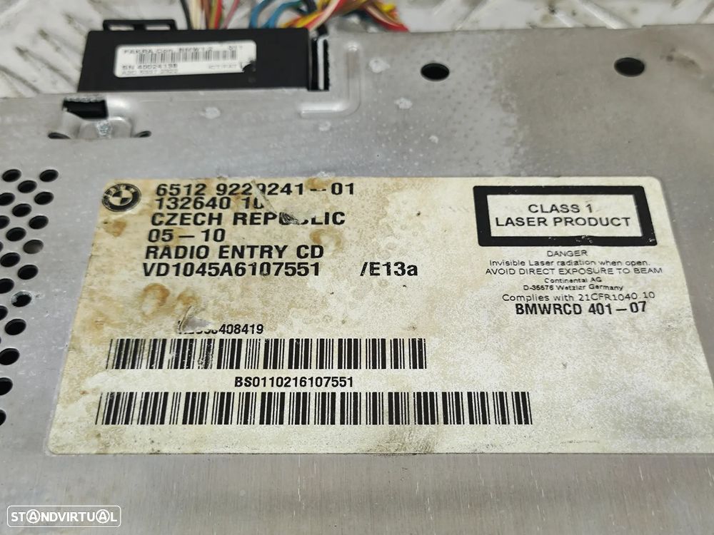 RADIO AUTORADIO LEITOR CD BUSINESS BMW SERIE 1 E87 6512922924101 9229241 13264010 132640 E81 E82 E87 LCI E88 SERIE 3 E90 E90 LCI E91 E91 LCI E92 E92 LCI E93 E93 LCI X1 E84 - 7