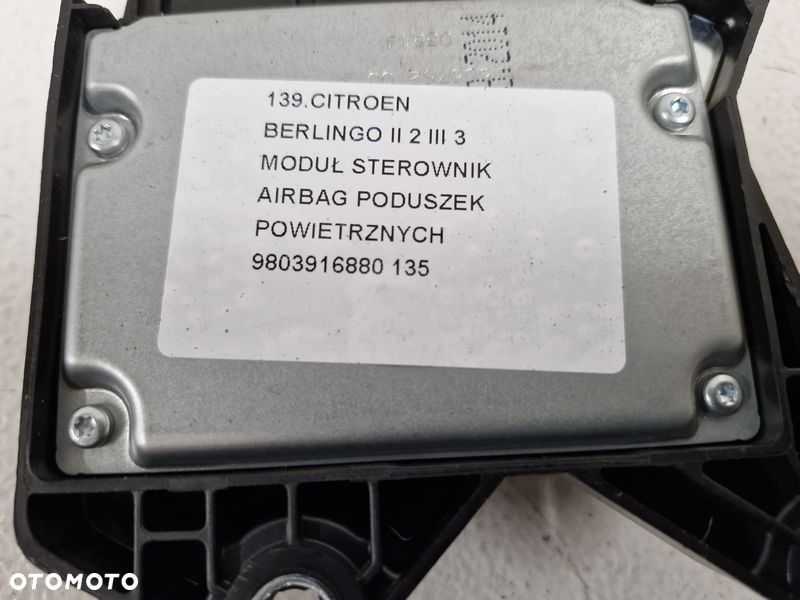 BERLINGO PARTNER II III MODUŁ SENSOR AIRBAG PODUSZEK POWIETRZNYCH 9803916880 - 4