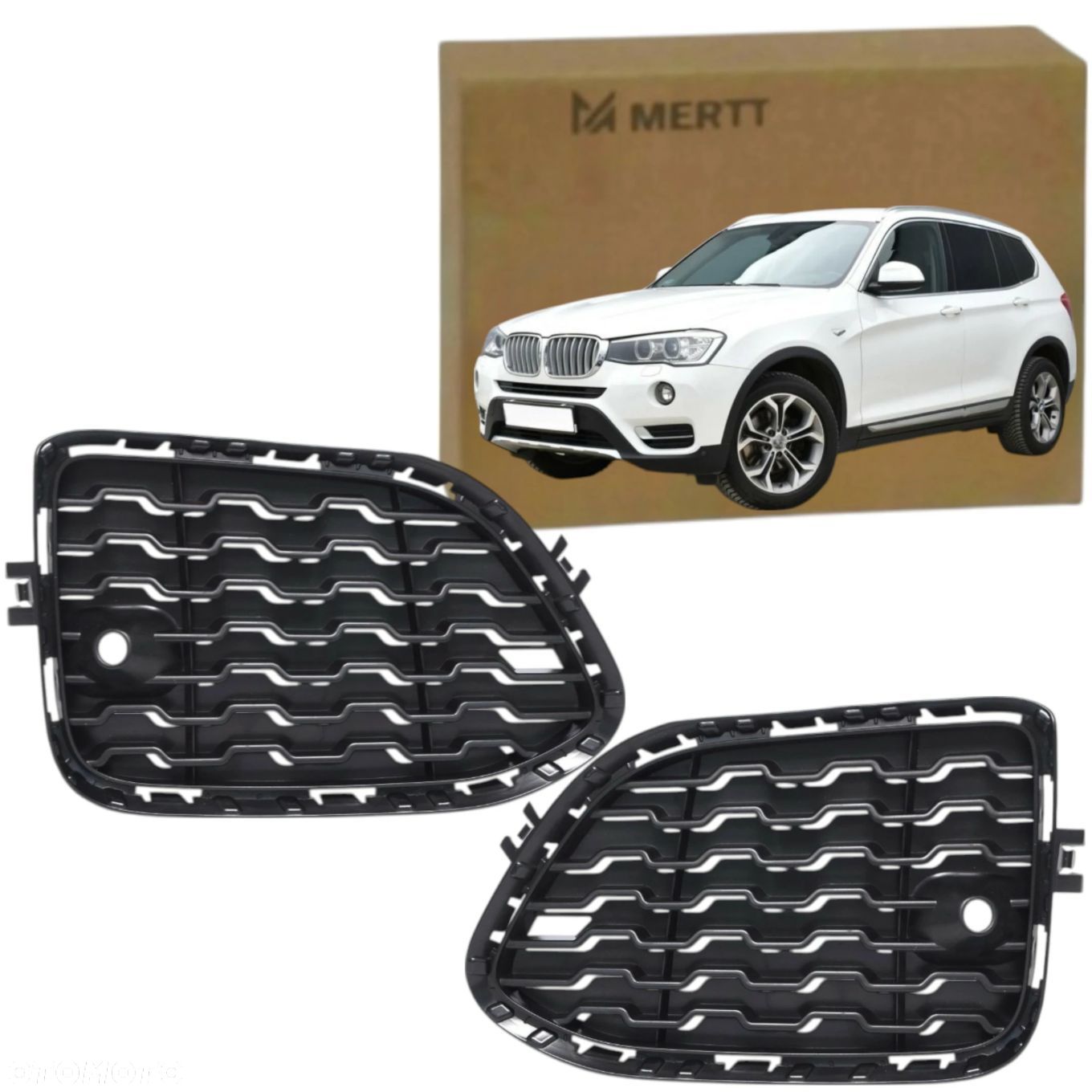 KPL x2 Kratka PRAWA LEWA atrapa zderzaka M Pakiet BMW X3 F25 X4 F26 14+ - 1