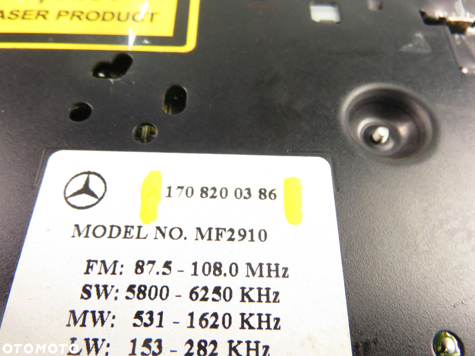 RADIO KASETA  MERCEDES-BENZ W168 1708200386 ROZKODOWANE - 4