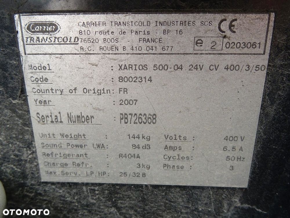 AGREGAT CHŁODNICZY - 3499.00 PLN - VOLVO FL6 1985 - 2000 FL 610 CARRIER XARIOS 500 - 7