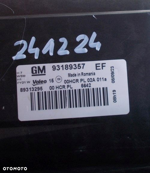 LAMPA PRZEDNIA LEWA OPEL CORSA D 06-11 ORYGINAŁ EUROPA 93189357 - 12