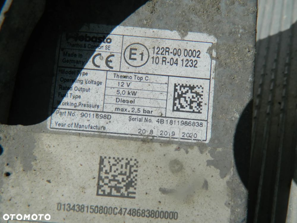 Ducato Boxer Jumper Ogrzewanie Postojowe Thermo TOP C 9011698D - 5