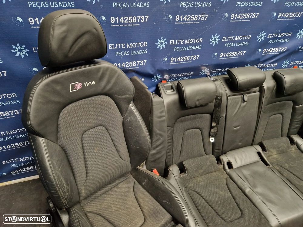 Jogo de bancos usados AUDI A4 B8 S-LINE PELE TECIDO PRETOS AQUECIDOS - 6