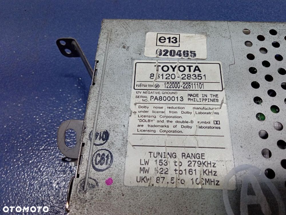 TOYOTA PREVIA ii RADIO RADIOODTWARZACZ 86120-28351 - 7