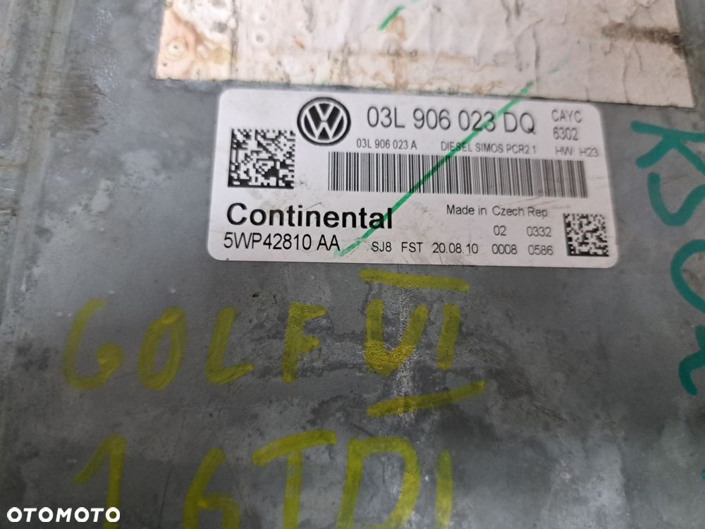 VW GOLF VI 1.6TDI 03L906023DQ STEROWNIK KOMPUTER SILNIKA - 2