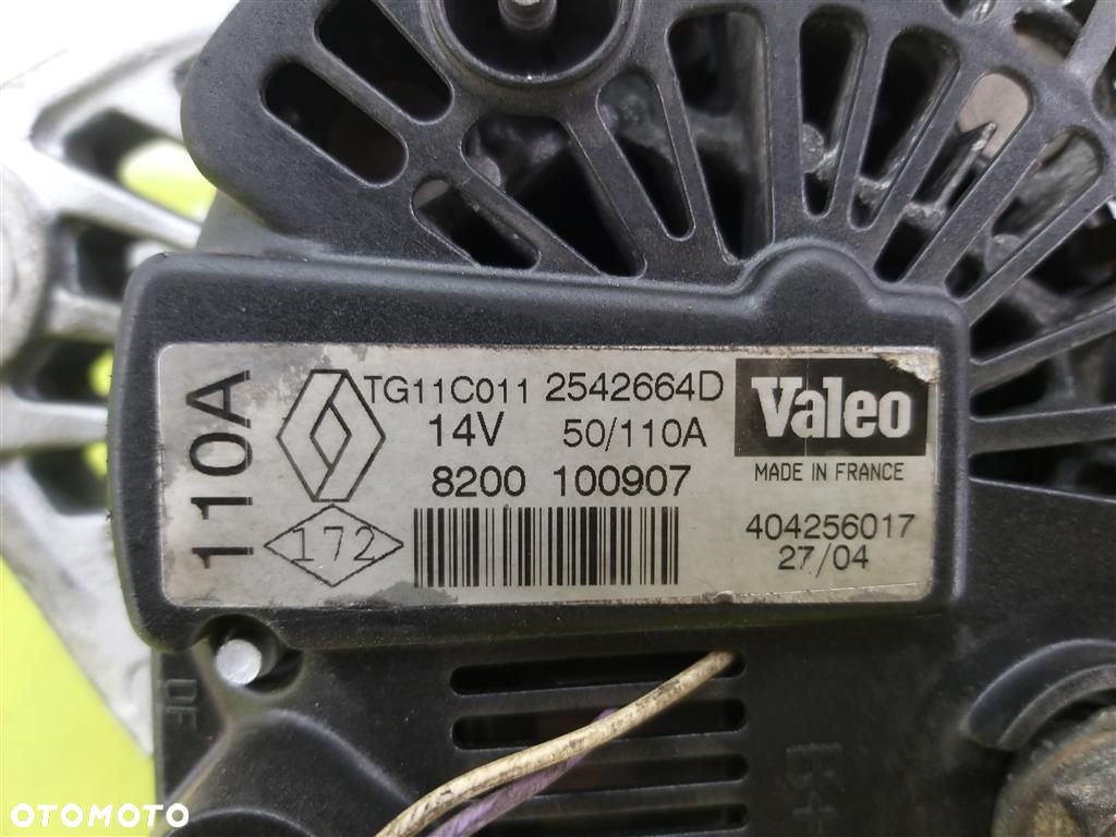 Alternator Renault Scenic II 2003-2006 1,6 B VALEO 8200100907 110A ORYGINAŁ - 2