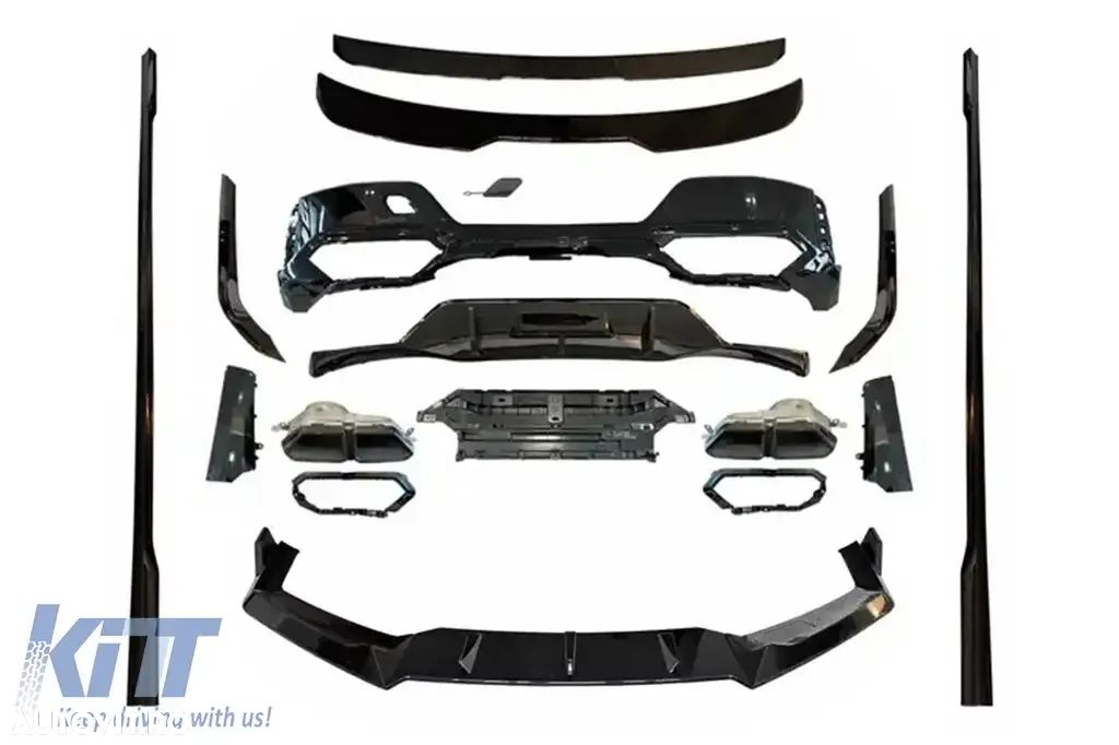 Pachet Exterior Aero BMW Seria 7 G70 M-Tech (2022-) Black Knight Design Negru Lucios - 1