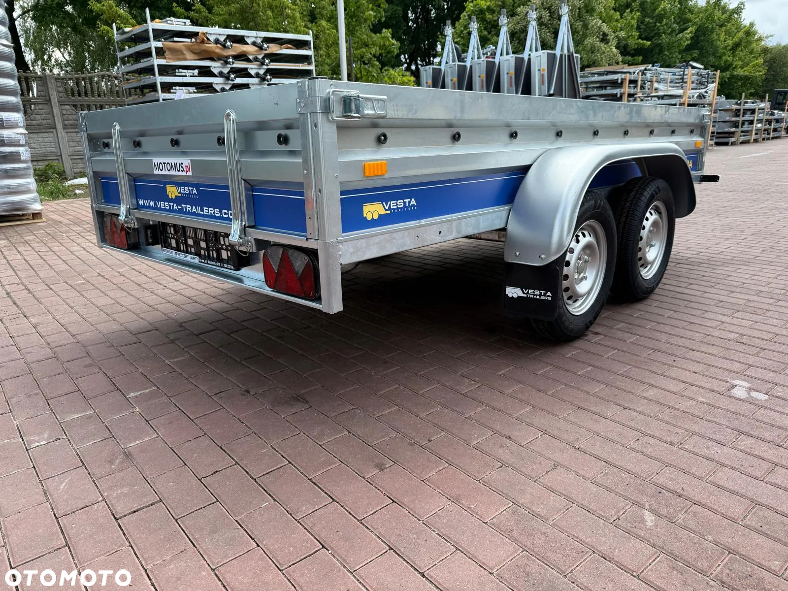 Inny Przyczepa VESTA LIGHT TANDEM 30DA 300x150x37 cm 2 osie DMC 750 kg WYSOKIE BURTY spawana rama Wrocław MOTOMUS - 5