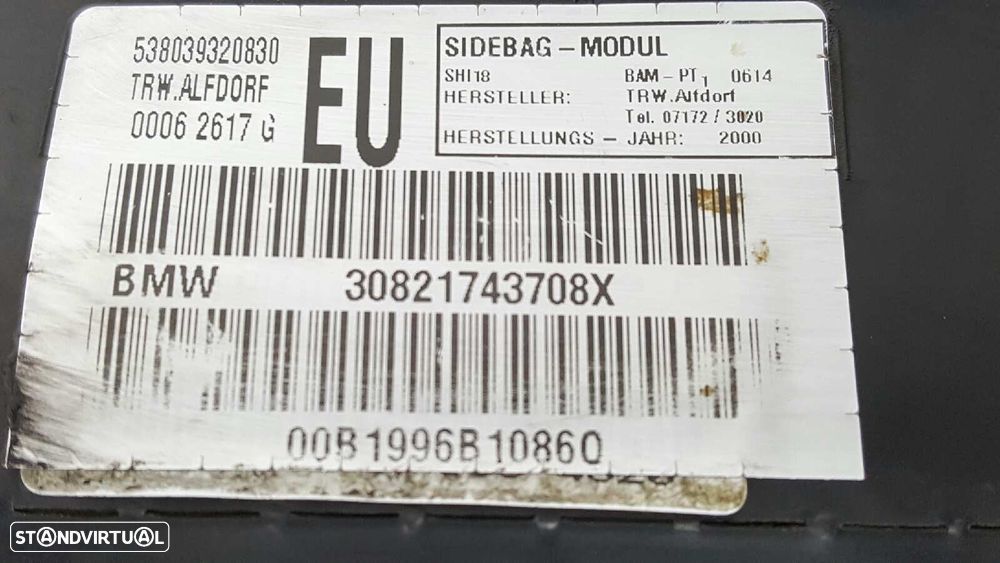AIRBAG DA PORTA DIANTEIRA ESQUERDA BMW SERIE 3 BERLINA (E46) 320D - 3