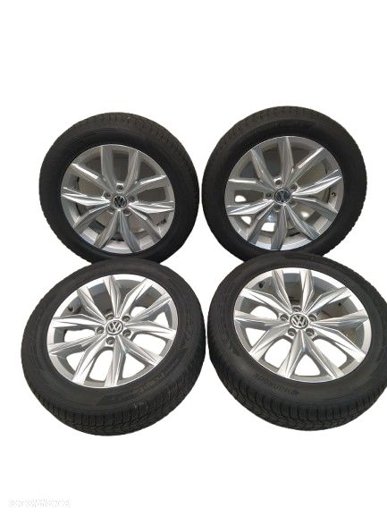 VW TIGUAN PASSAT GOLF JETTA SCIROCCO ARTEON 7X18 ORYGINALNE FELGI ALUMINIOWE R18 ET43 OPONY HANKOOK ZIMA 235/55 KOŁA KOMPLET - 1
