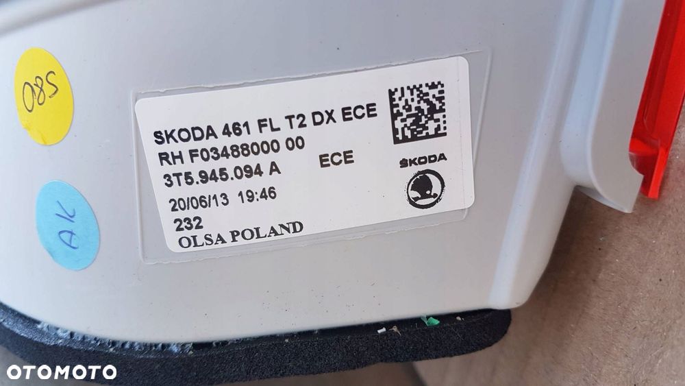 lampa tylna lewa skoda superb b6 (3t) 2013 sk0da461f - 6