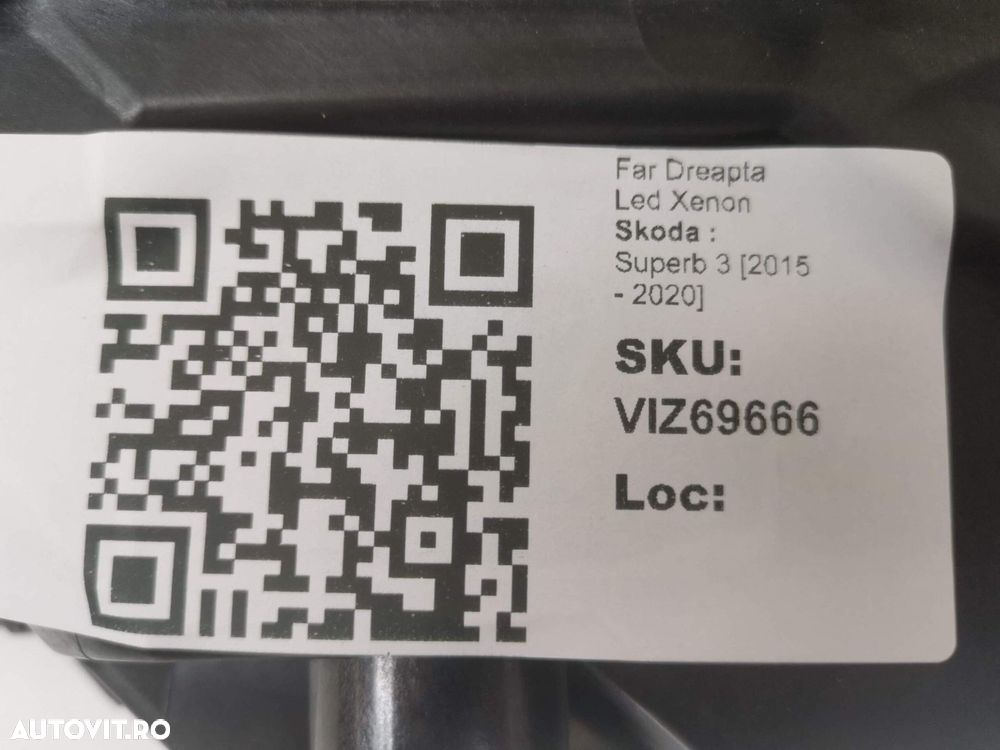 Far Dreapta Led Xenon Skoda  Superb 3 2015 2016 2017 2018 2019 2020 Or - 8