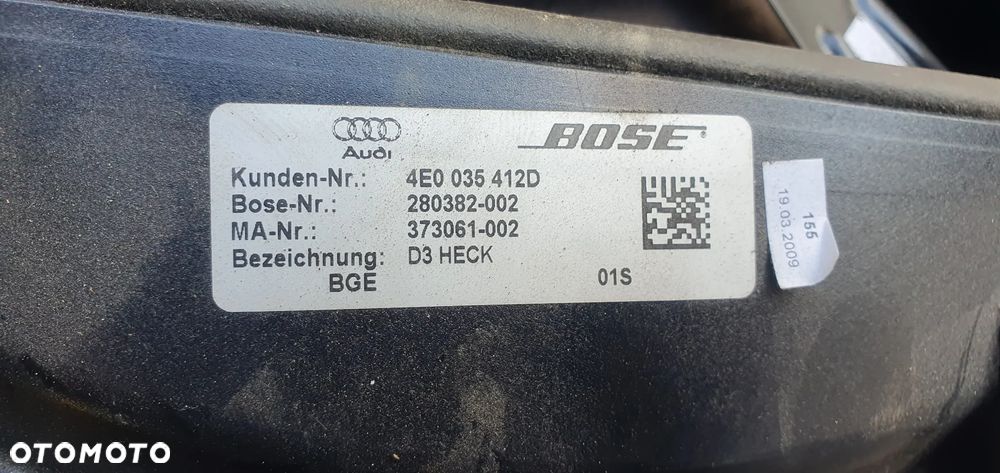 Głośnik niskotonowy subwoofer tył BOSE Audi A8 D3 4E0035412D - 8