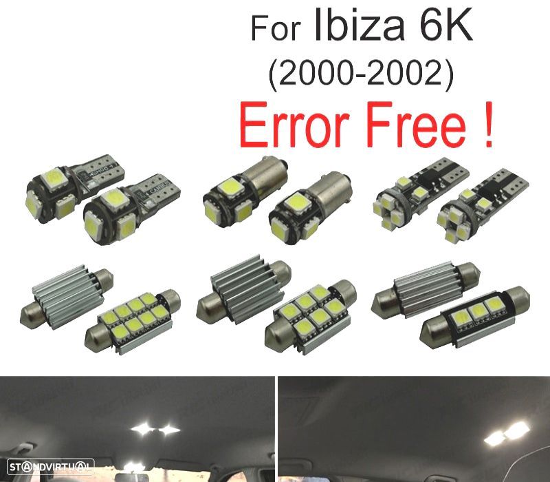 KIT COMPLETO 7 LAMPADAS LED INTERIOR PARA SEAT IBIZA 3 MK III 6 K 00-02 - 1