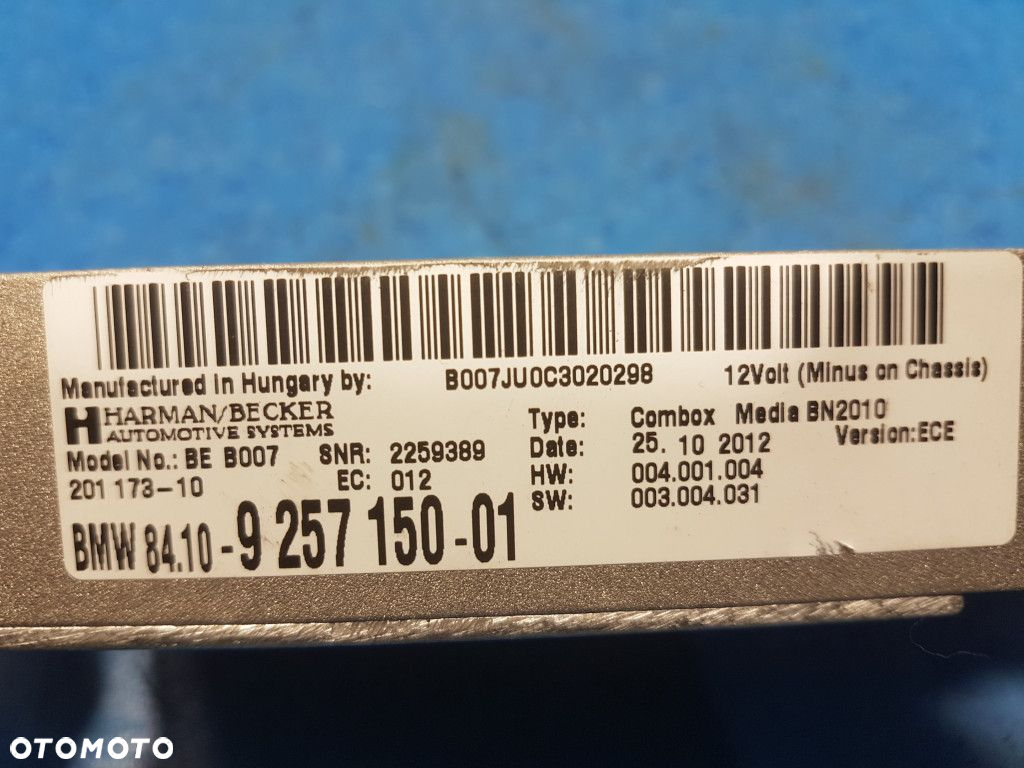 BMW 3 F30 MODUŁ BLUETOOTH 9257150 - 2