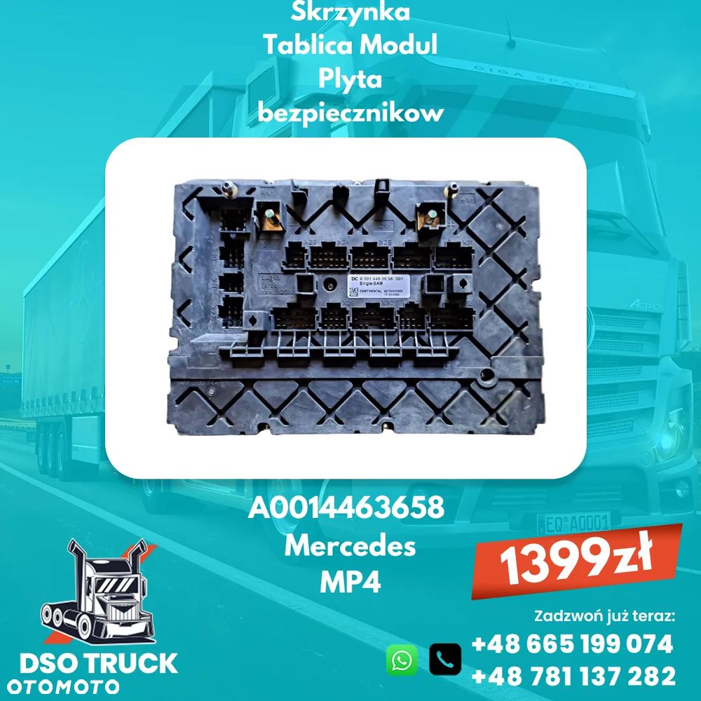 DC A0014463658 MERCEDES MP4 Skrzynka Tablica Modul Plyta bezpiecznikow - 1