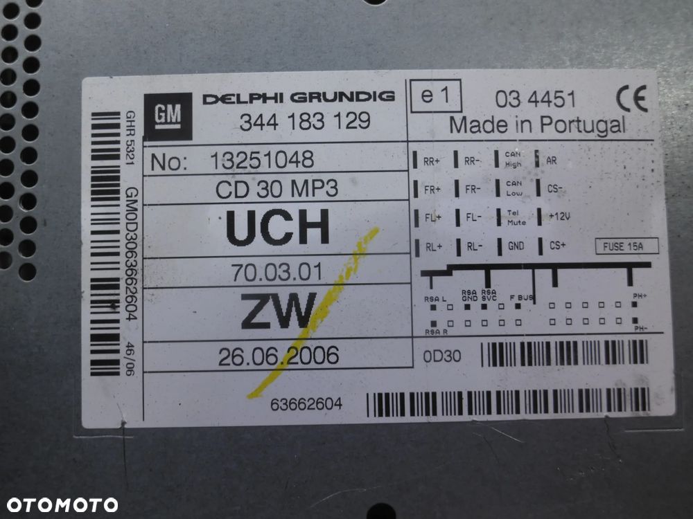 OPEL ASTRA H RADIO 13251048 - 7