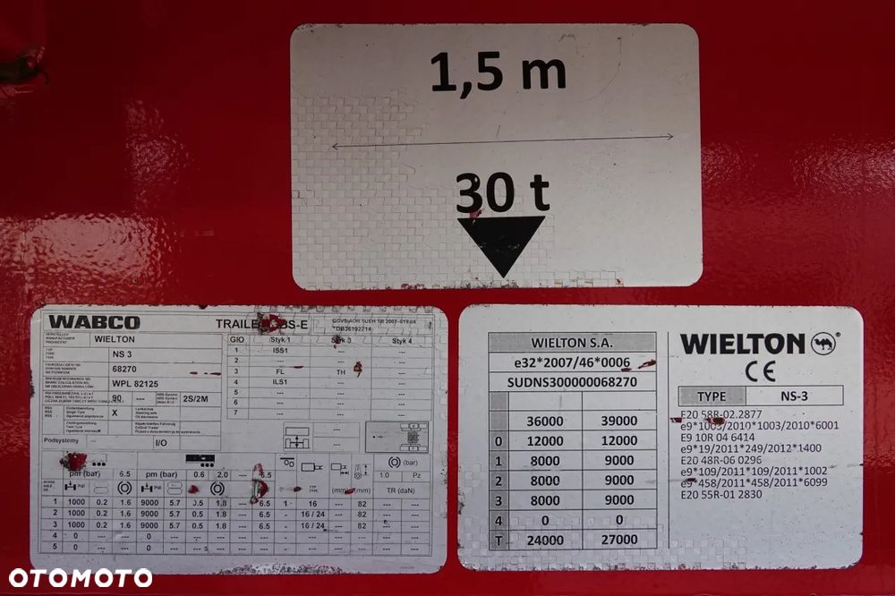 Wielton FIRANKA / MULDA DO STALI - 9 M / OSIE SAF / OŚ PODNOSZONA / COILMULDA - 26