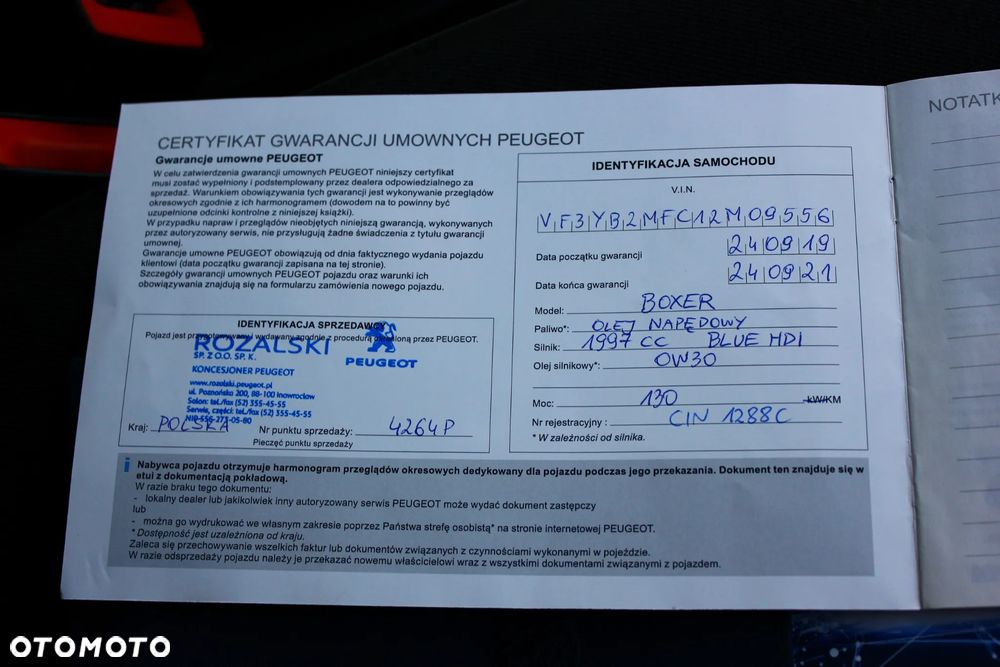 Peugeot BOXER 2.0 HDI 130KM BRYGADÓWKA 7 OSOBOWY +PAKA PEWNE AUTO VF23% - 25