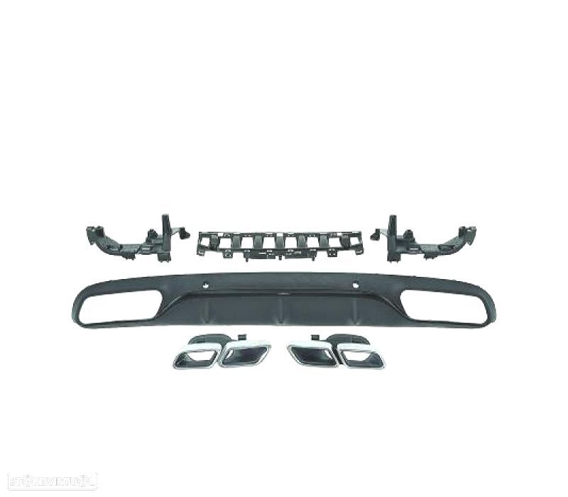DIFUSOR TRASEIRO MERCEDES CLASE C W205 15- LOOK AMG C63 + PONTEIRAS ESCAPE - 2