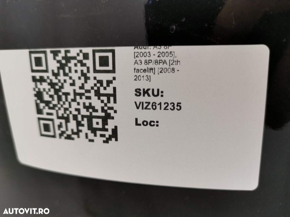 Bara Spate Audi A3 8P 2003 2004 2005, A3 8P/8PA [2th facelift] [2008 - - 8