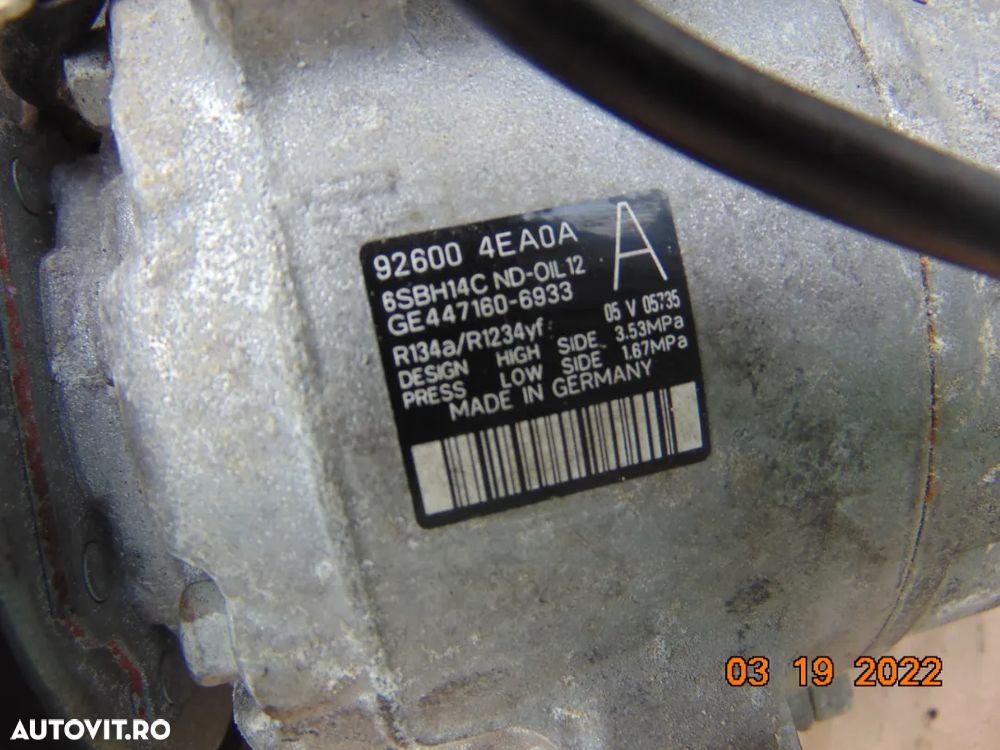 Compresor clima Nissan Qashqai 1.5 dci kadjar Scenic Clio 4 Megane 1.5dci - 2
