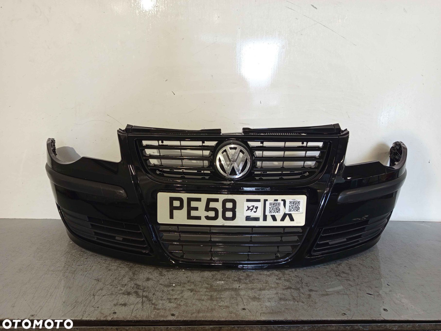 @ ZDERZAK PRZÓD PRZEDNI VW VOLKSWAGEN POLO 9N3 LIFT FL LC9Z CZARNY HALOGENY - 1