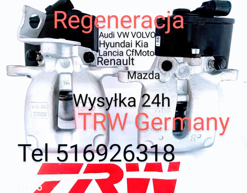 ZACISK HAMULCOWY VW PASSAT B5 B6 B7 B8 CC TIGUAN SHARAN ARTEON SEAT ALHAMBRA GOLF VII AUDI A6C6 C5 C7 A4 B8 A8 D3 D4,TT,Q3,Q5,A5,MAZDA CX5 CX7 CX9 VOLVO S60 V60 XC60 XC70 V70 S80 HYUNDAI i40,i30,KONA TUCSON KIA SPORTAGE CEED, PROCEED OPTIMA LANCIA THESIS FORD MONDEO MK4,MK5,V, GALAXY S-MAX KUGA 2 ,3 ESPACE ,EDGE, RENAULT SCENIC III MEGANE III TALISMAN SKODA Octavia III Superb III QUAD CF MOTO LIGIER X Too NOVA MICROCAR MC1 MC2 Cargo,IVECO Daily Seat Leon III BMW 5 - 1