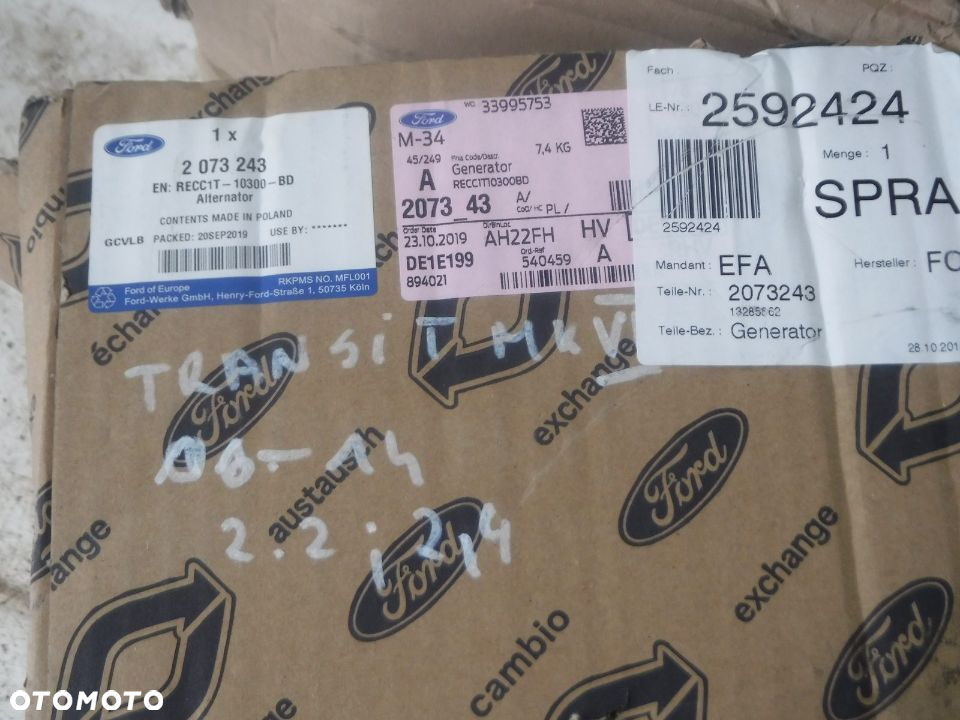 alternator nowy oryginał ford transit mk6 mk7 boxer 2,2 2,4 2073243 - 2