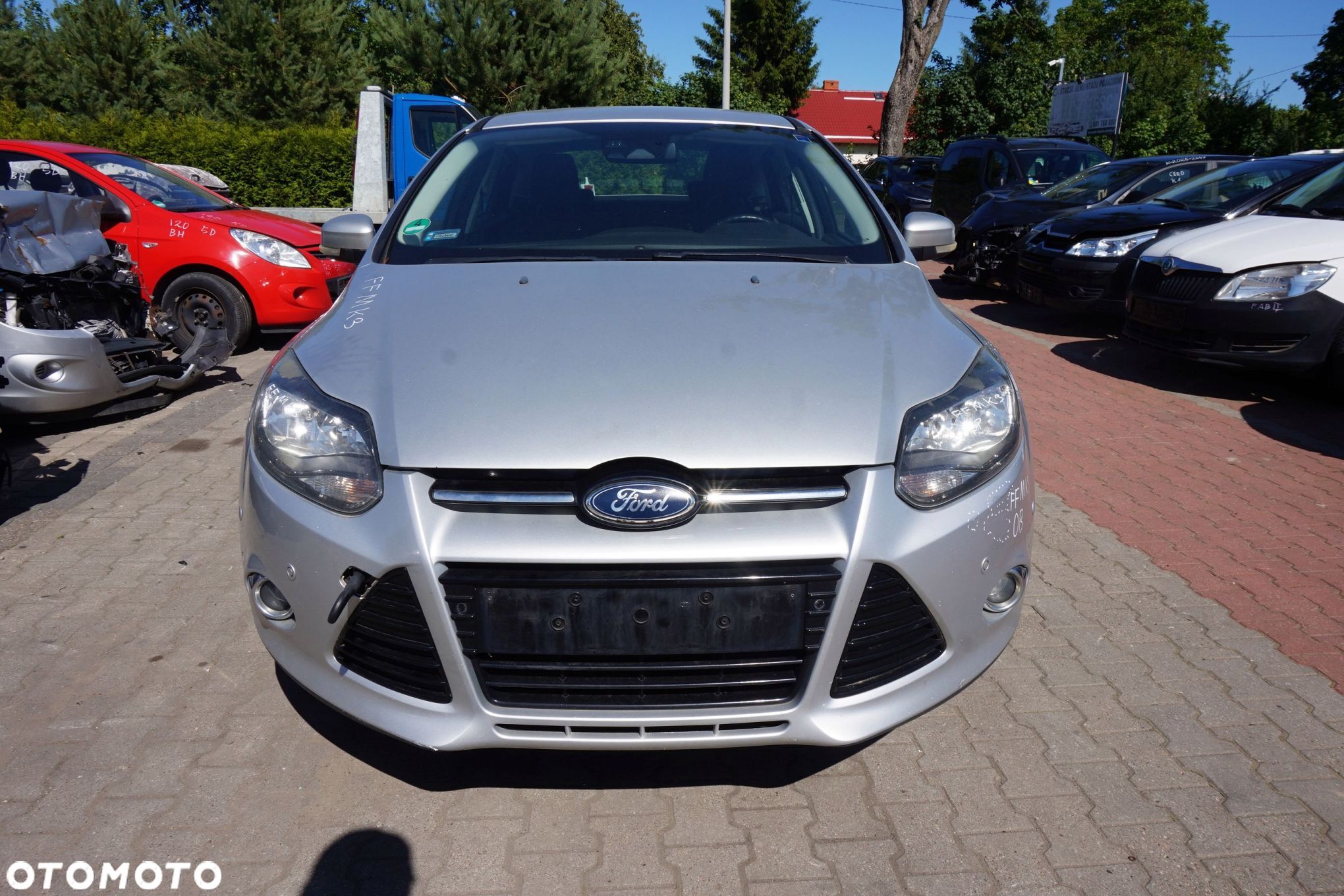 MASKA ZDERZAK BŁOTNIKI LAMPY FOCUS III MK3 OB 0B  FORD 2010-2014 SREBRNY PRZÓD KOMPLETNY - 1