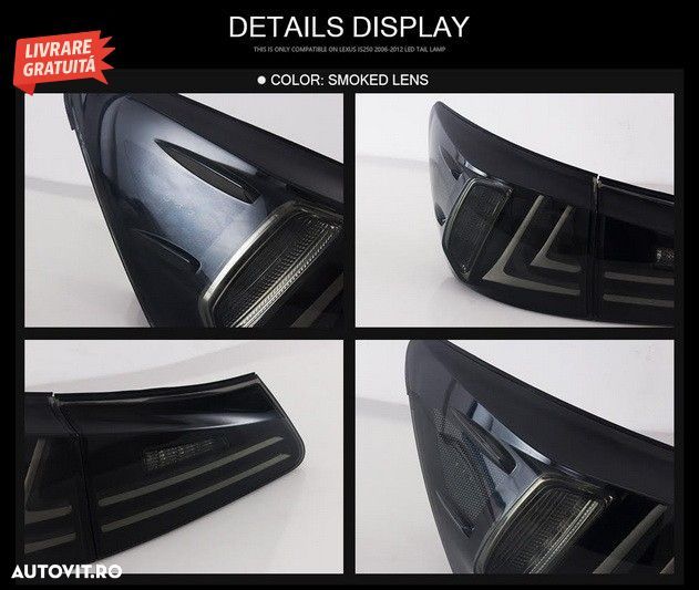 Stopuri Full LED LEXUS IS XE20 (2006-2012) Light Bar Facelift New XE30 Design Fumu- livrare gratuita - 12