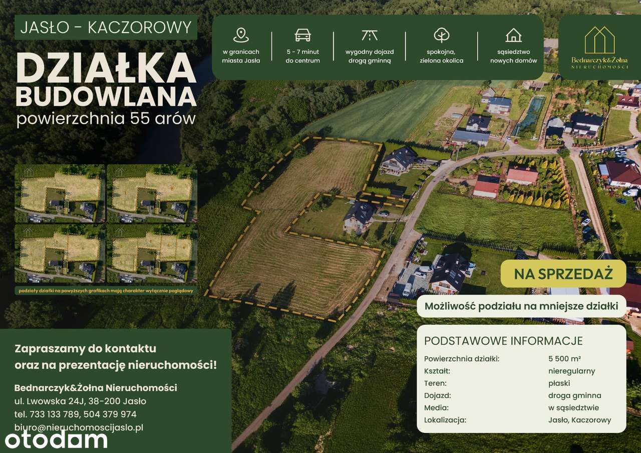 Duża działka 55 ar, Możliwość podziału, Jasło – Kaczorowy - Pełny obrazek: 2/9